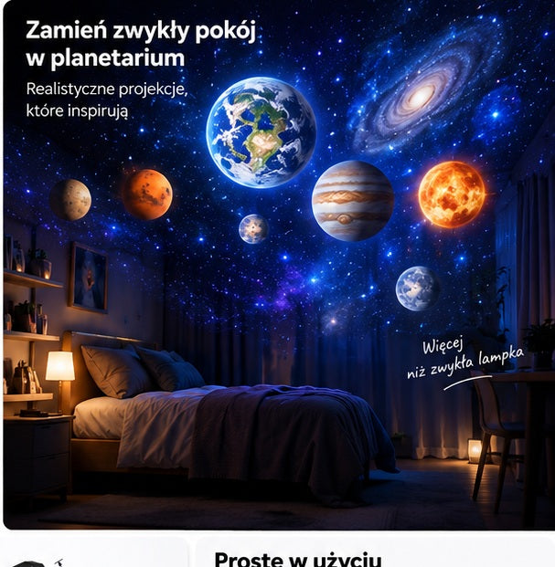 Projektor ORBIVIO w sypialni